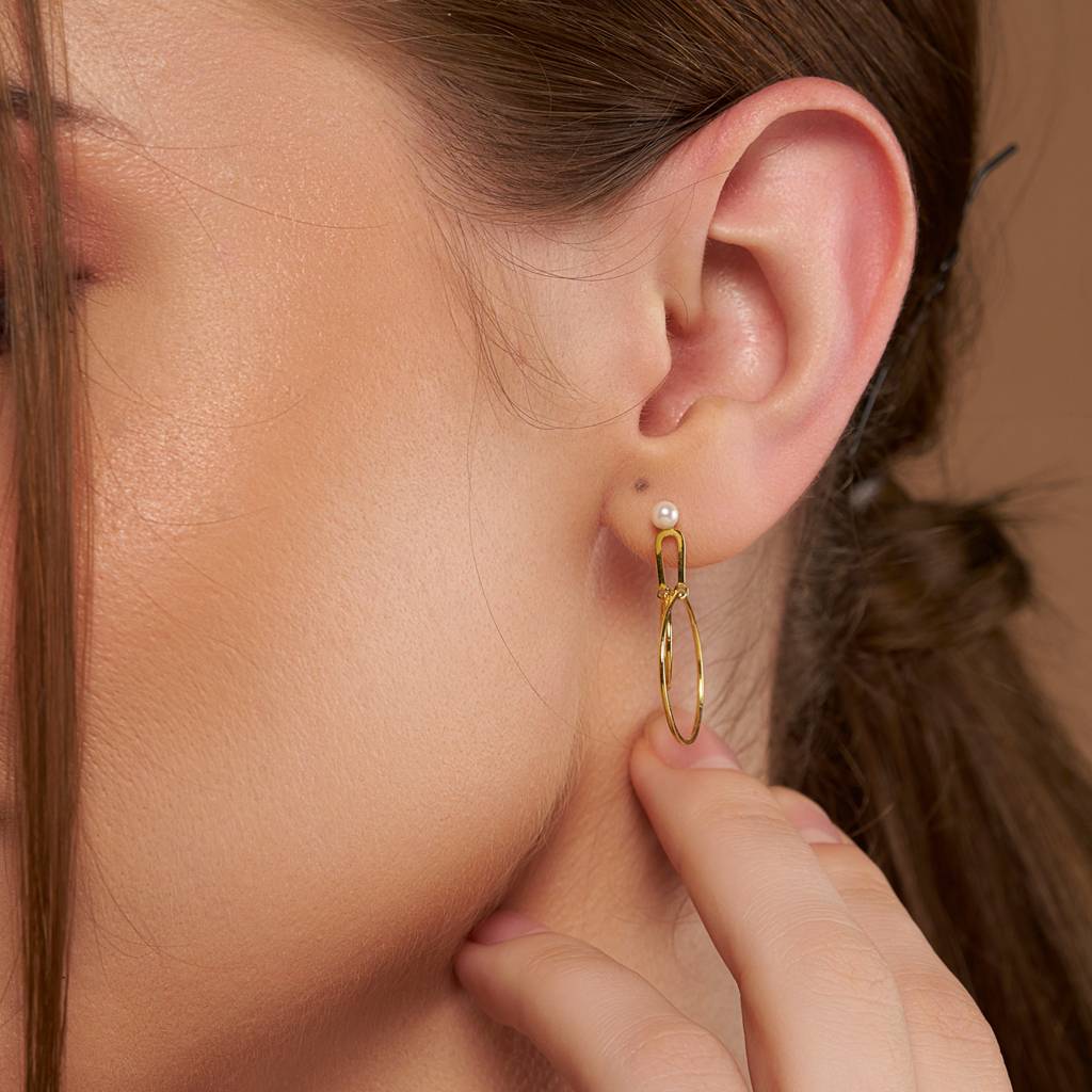 Minimalist Double Hoop Earrings : KED0004-RoseGold