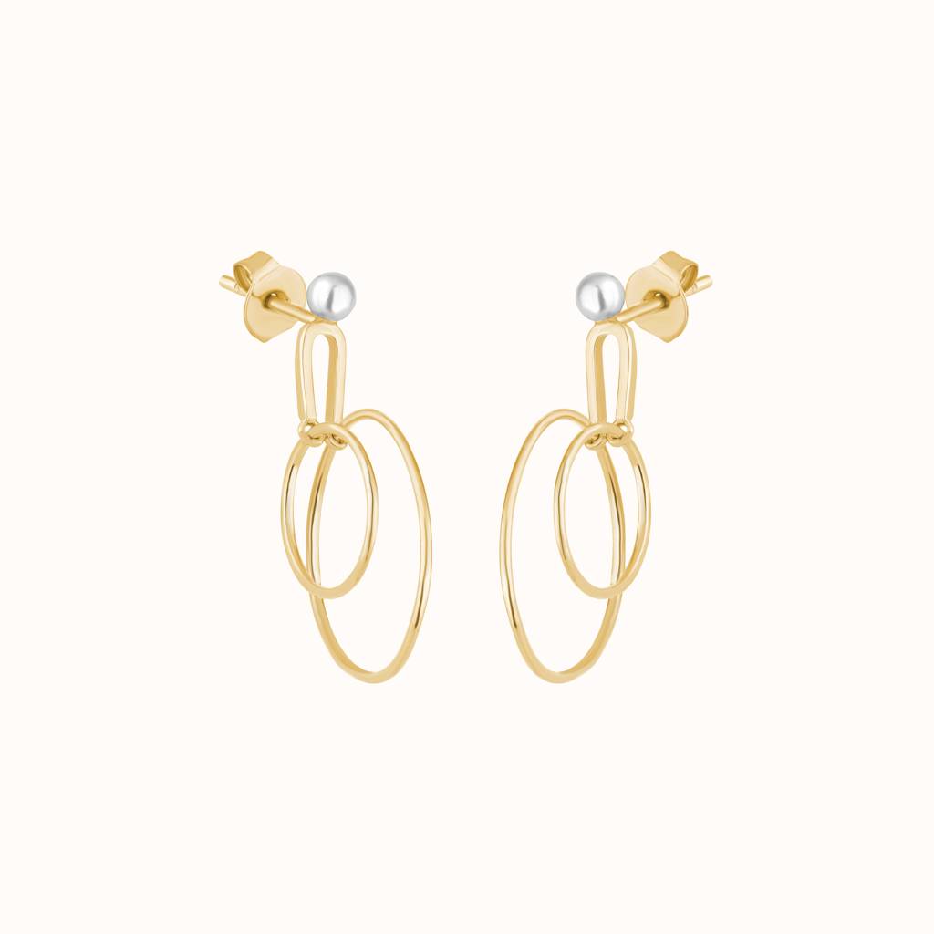 Minimalist Double Hoop Earrings : KED0004-Yellow