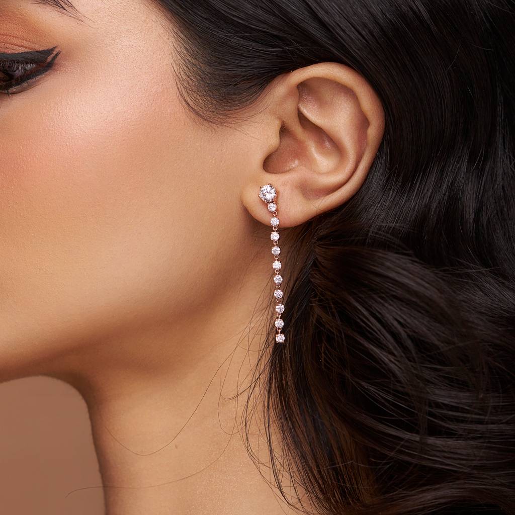 Diamond Linear Earring : KED0005-Silver