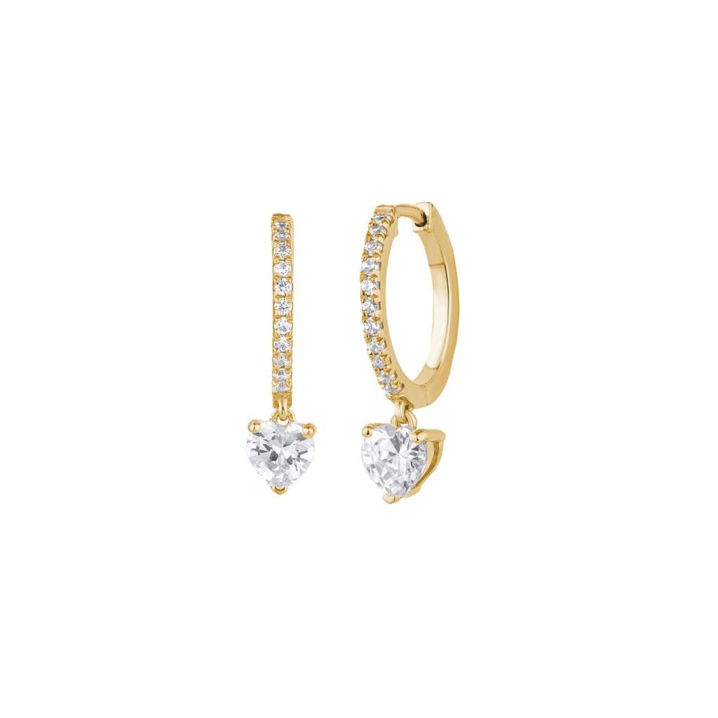 Majestic Heart Shaped Dangles : KED0011-Yellow