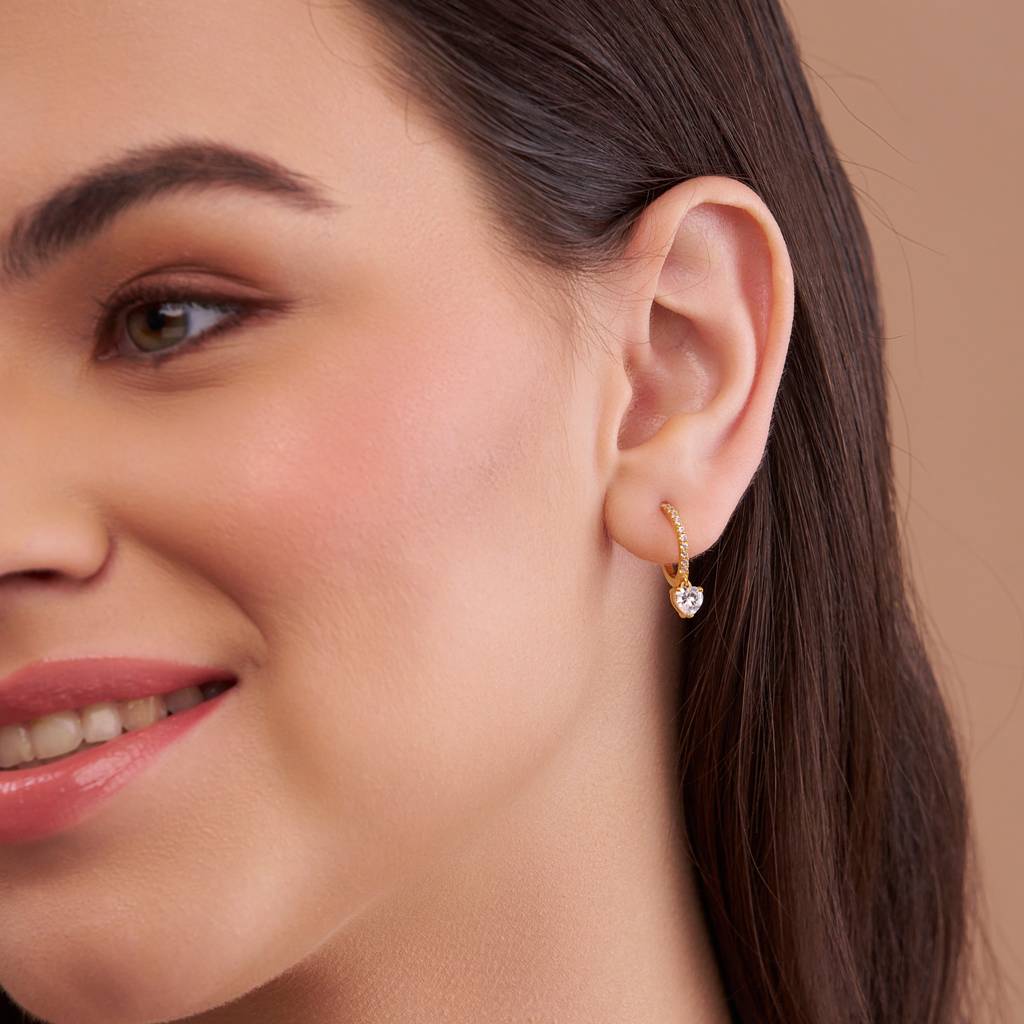 Majestic Heart Shaped Dangles : KED0011-Yellow