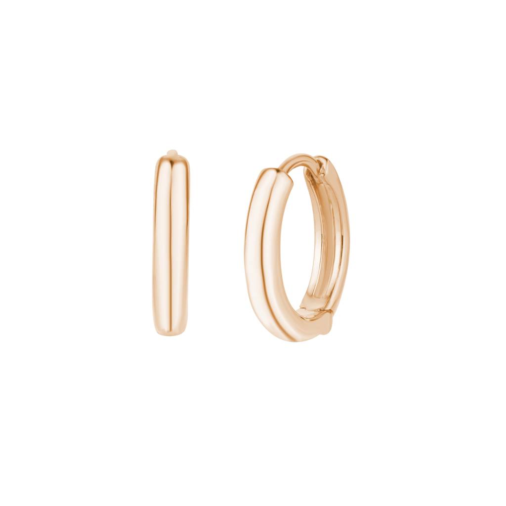 Plain Round Style Hoops : KEH0003-RoseGold