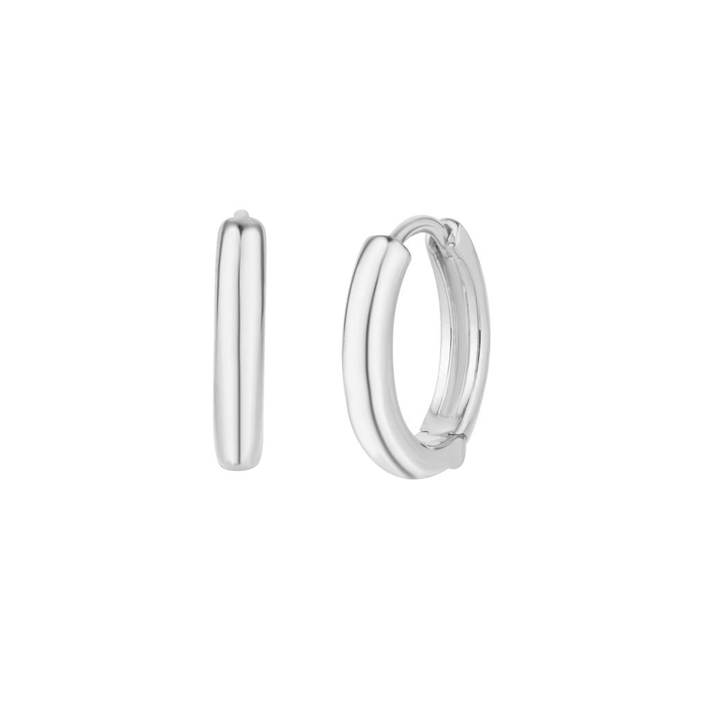 Plain Round Style Hoops : KEH0003-Silver