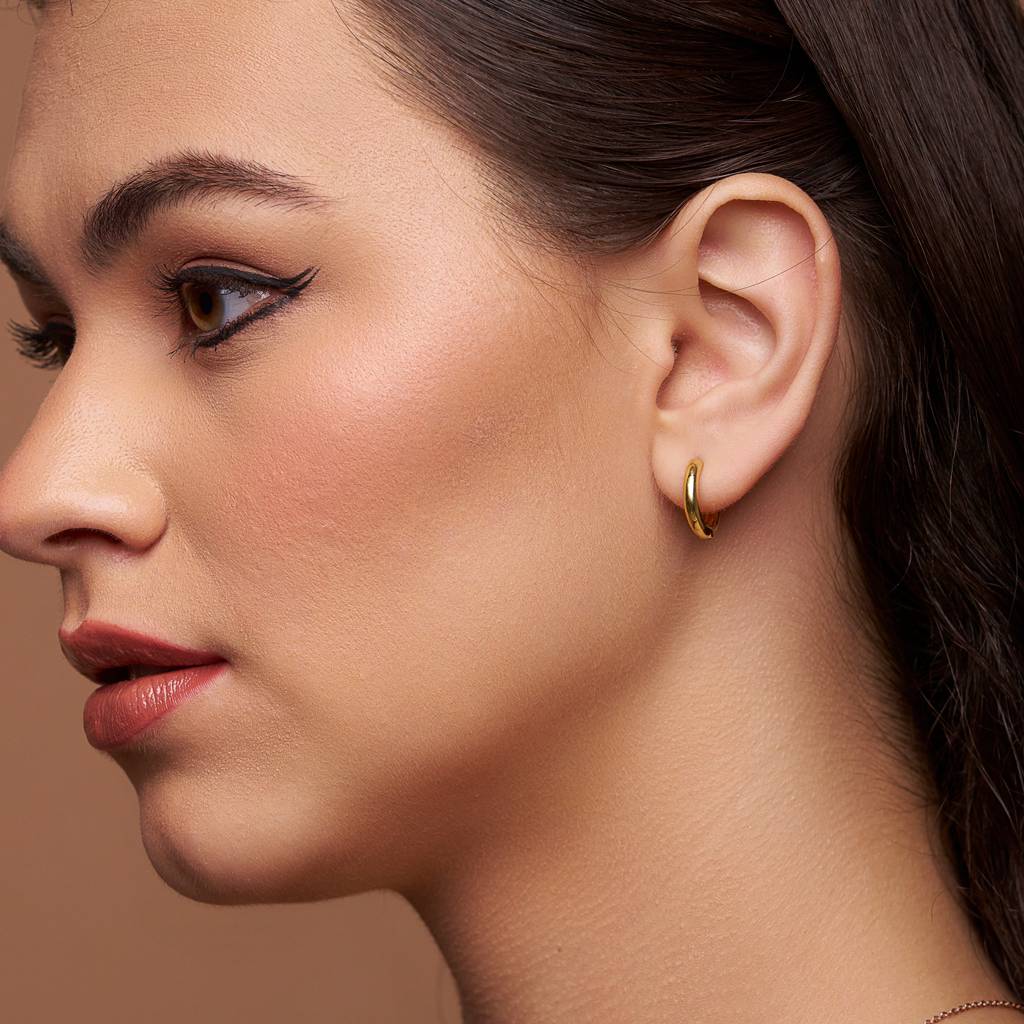 Plain Round Style Hoops : KEH0003-Yellow