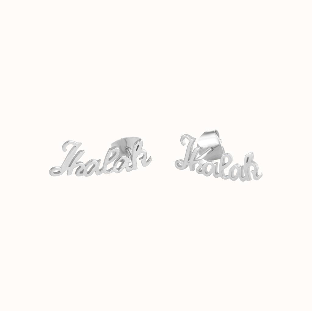 Personalized Silver Name Earring : KEN0002-Silver