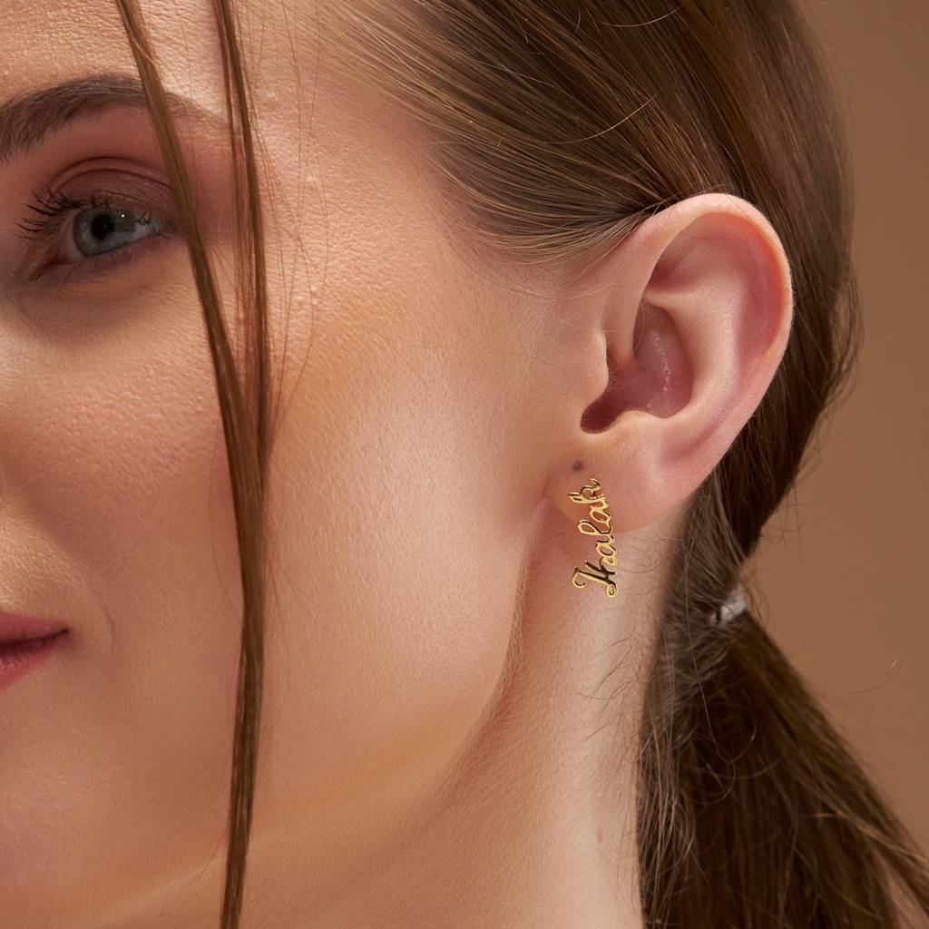 Personalized Silver Name Earring : KEN0002-Yellow