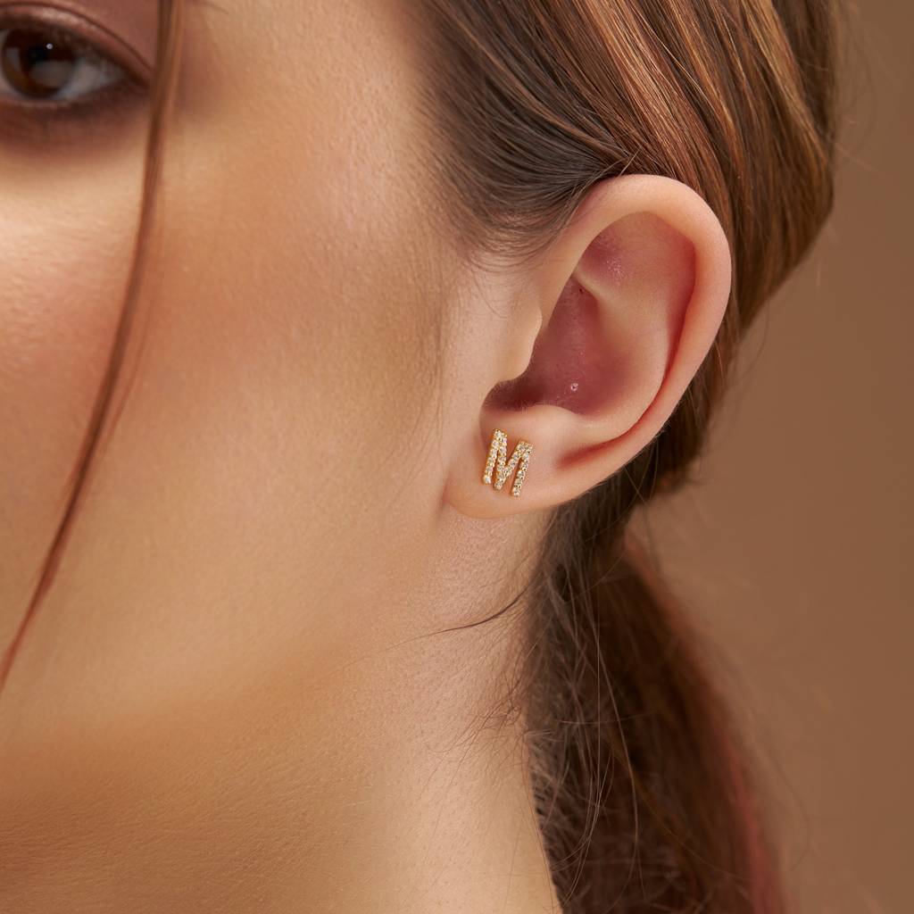 Bespoke Letter Earring : KEN0003-RoseGold