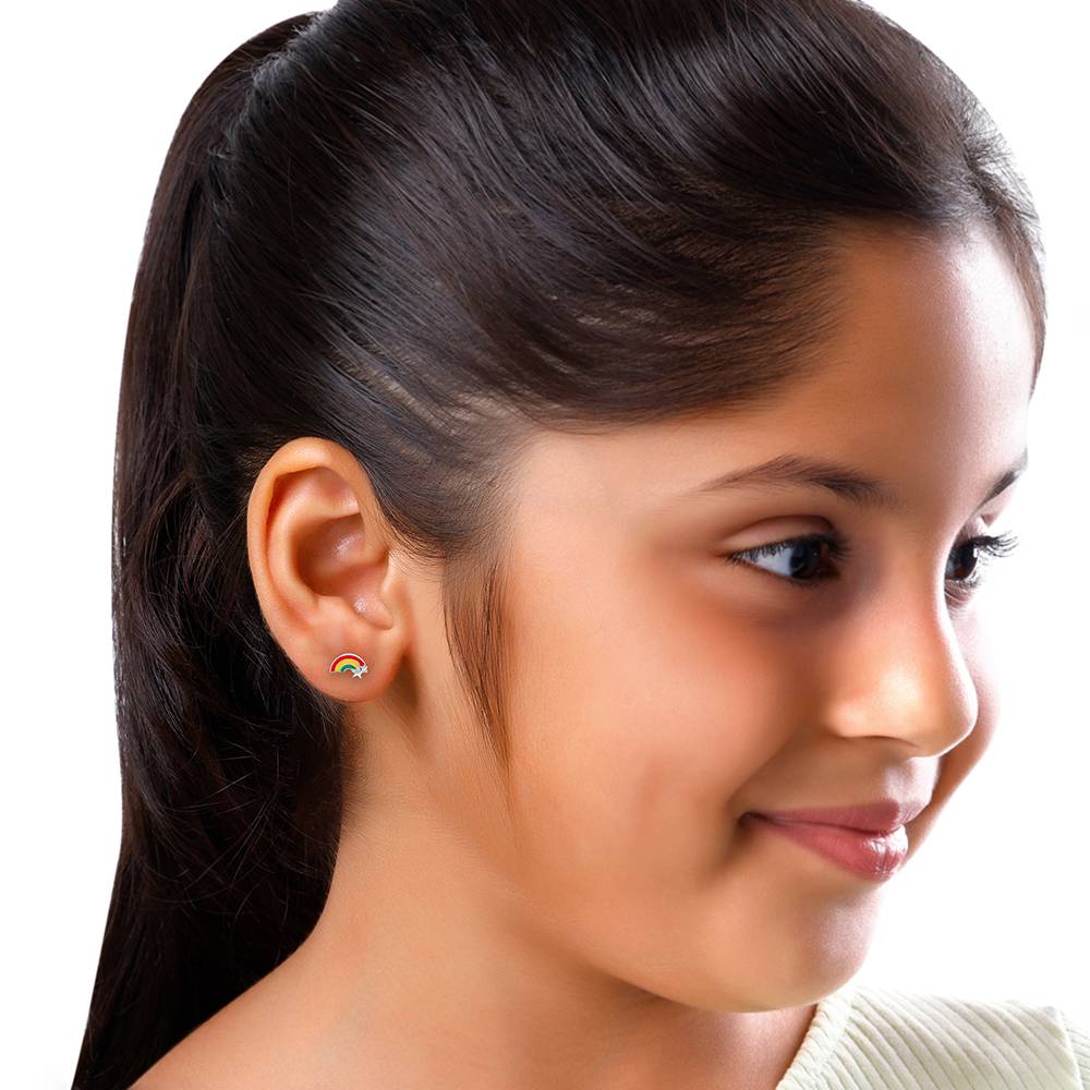 925 Silver Rainbow Hug Kids Studs | Studs To Gift Kids : KER026