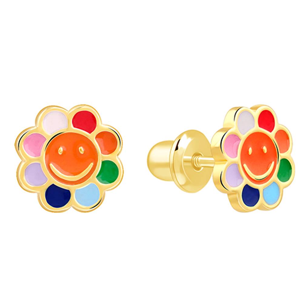 Golden Smiley Bloom Kids Studs : KER032