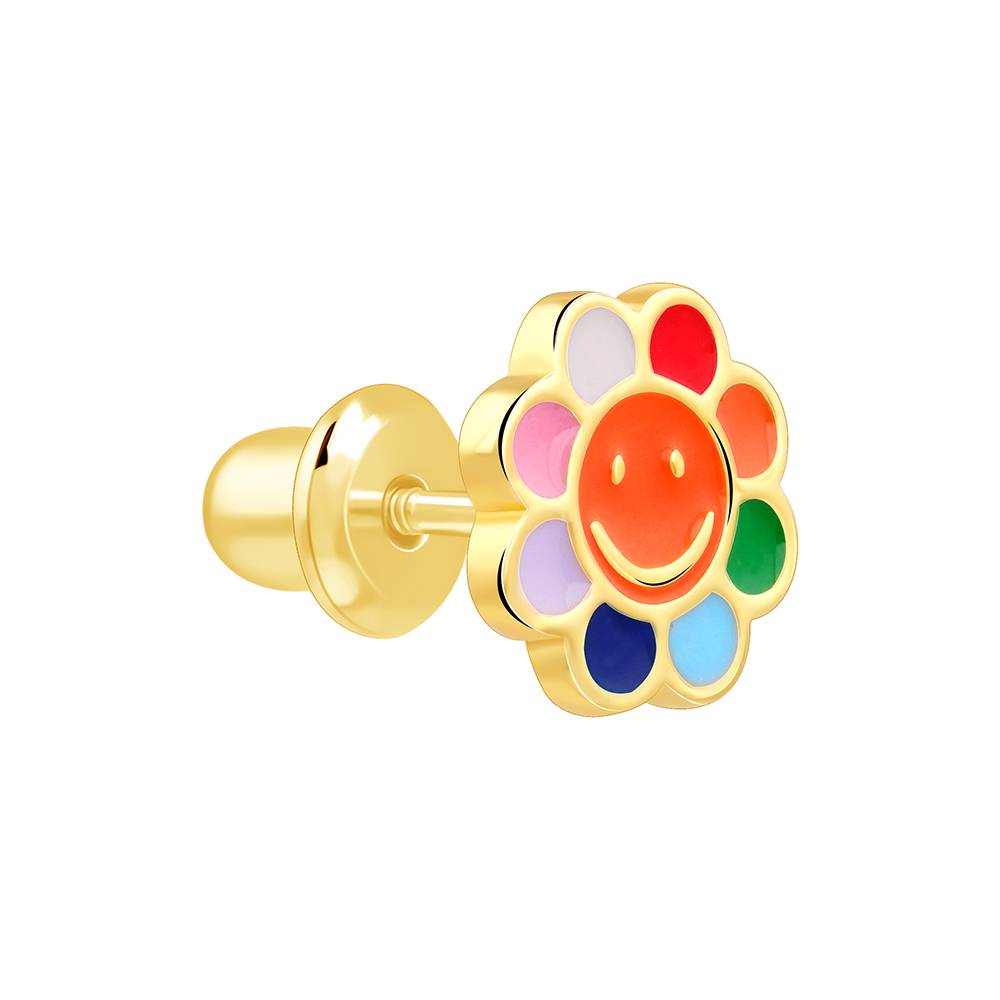 Golden Smiley Bloom Kids Studs : KER032