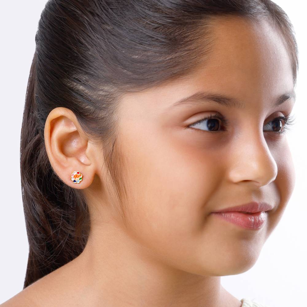 Golden Smiley Bloom Kids Studs : KER032