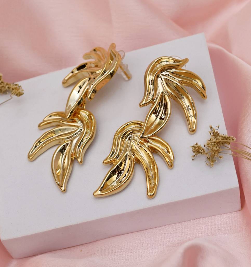 Gianna Anti Tarnish Earrings Brass Gold One Size