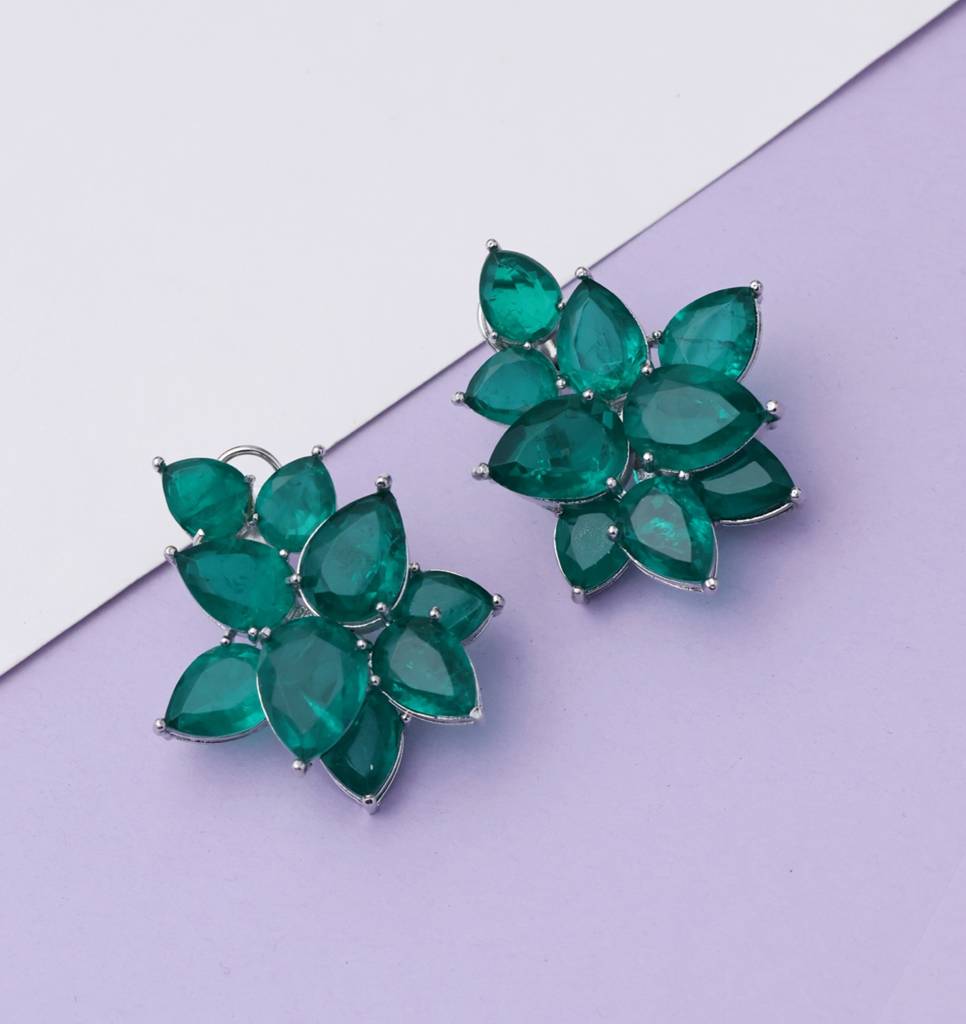 Green Petal Earrings : KER528