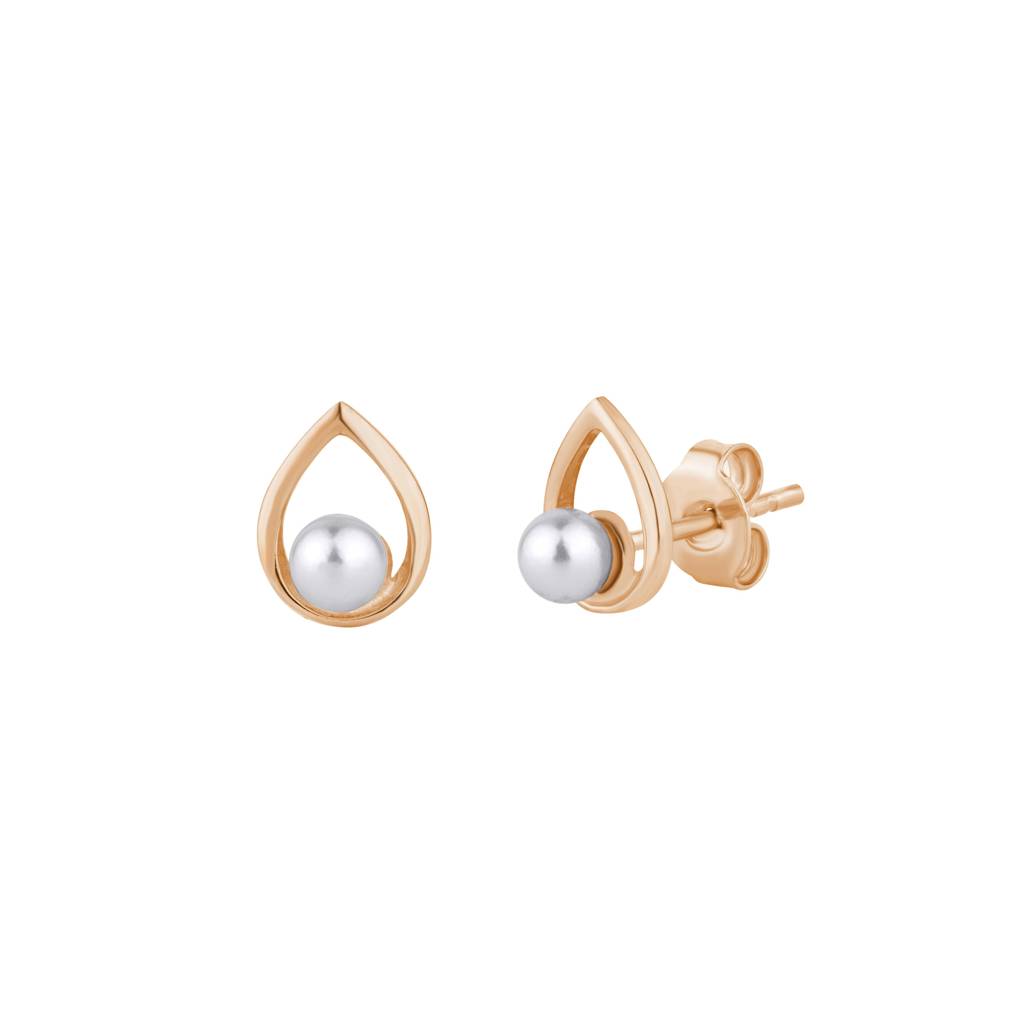 Pear-Shaped Mother Of Pearl Stud : KES0002-RoseGold