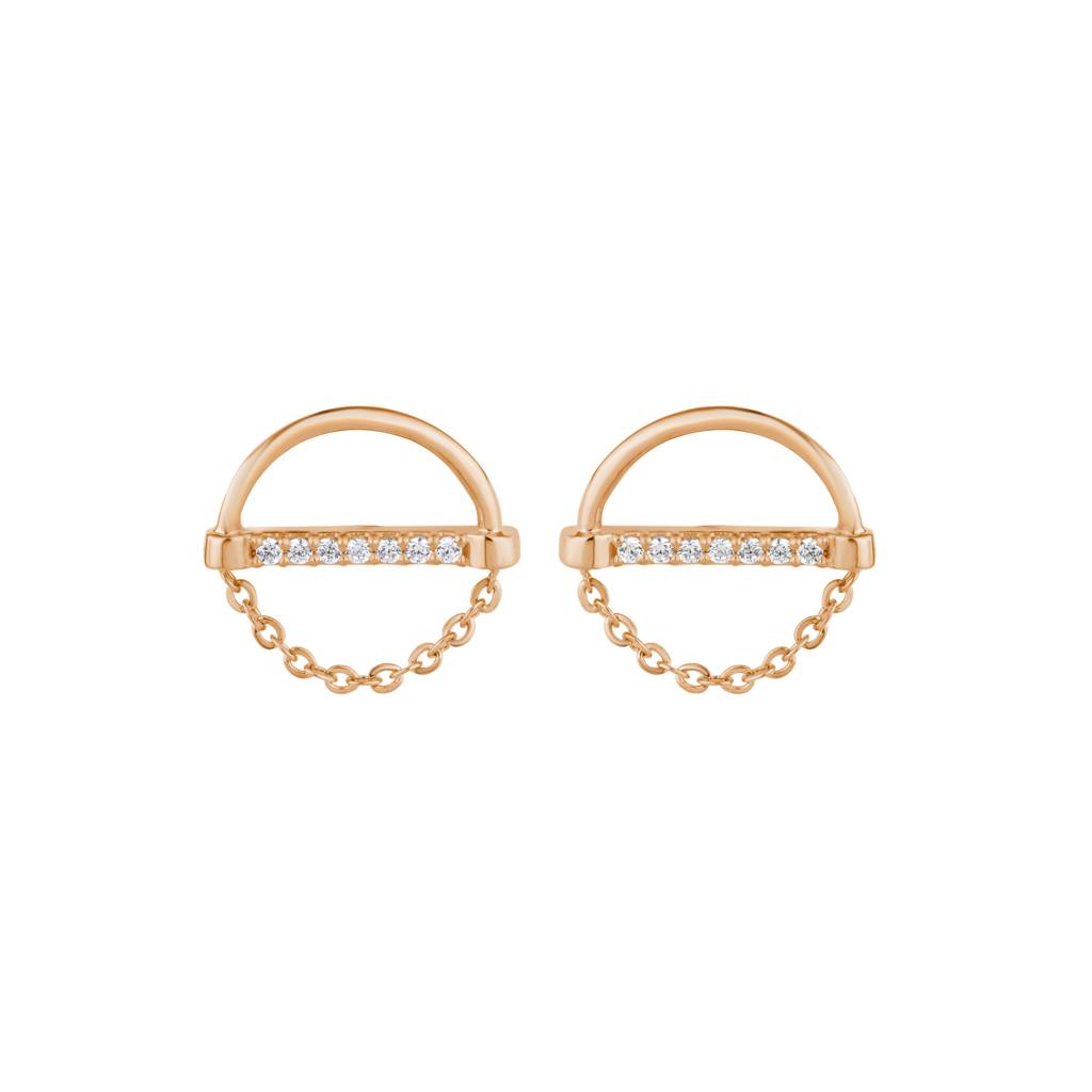 Ethereal Chain Design Earring : KES0003-RoseGold