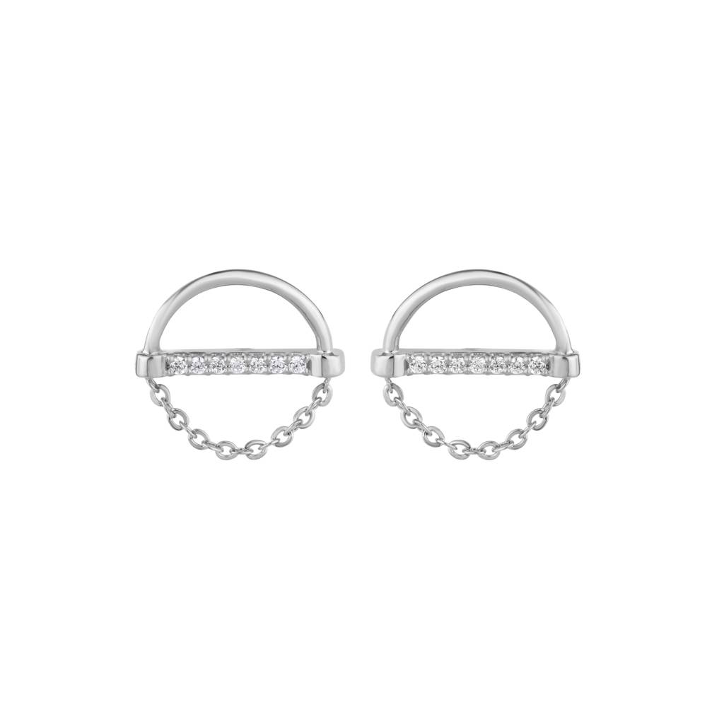 Ethereal Chain Design Earring : KES0003-Silver