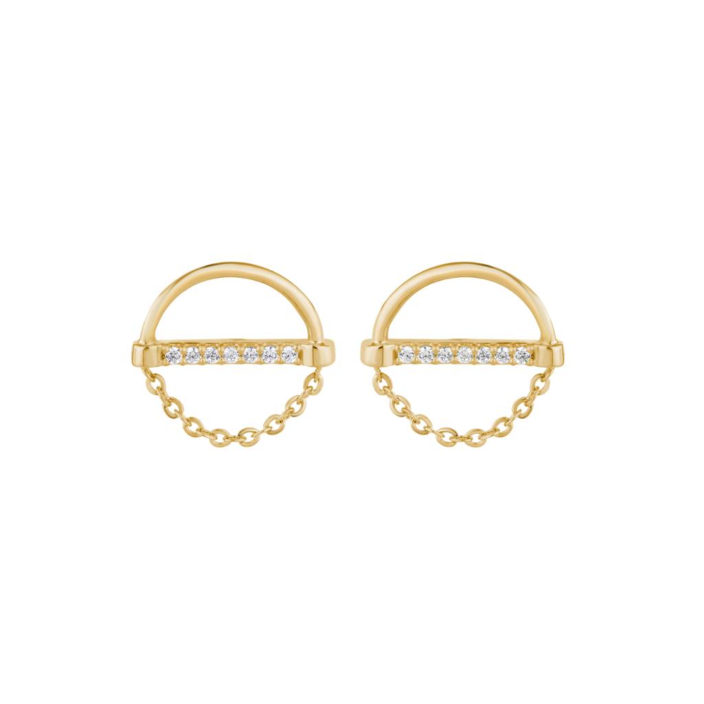 Ethereal Chain Design Earring : KES0003-Yellow