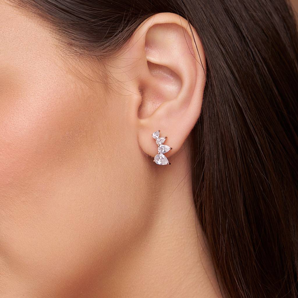 Pear-Shaped Diamond Stud : KES0006-Yellow