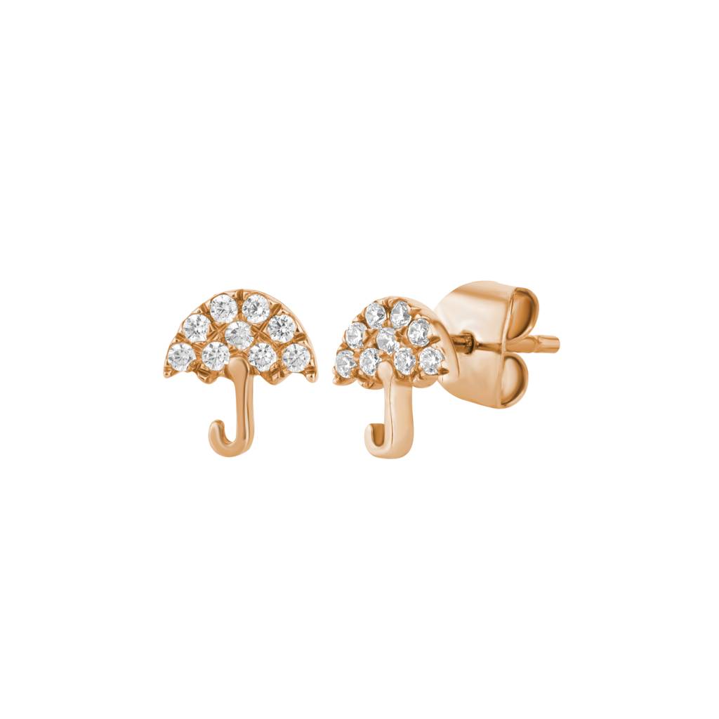 Umbrella Style Diamond Earring : KES0007-RoseGold