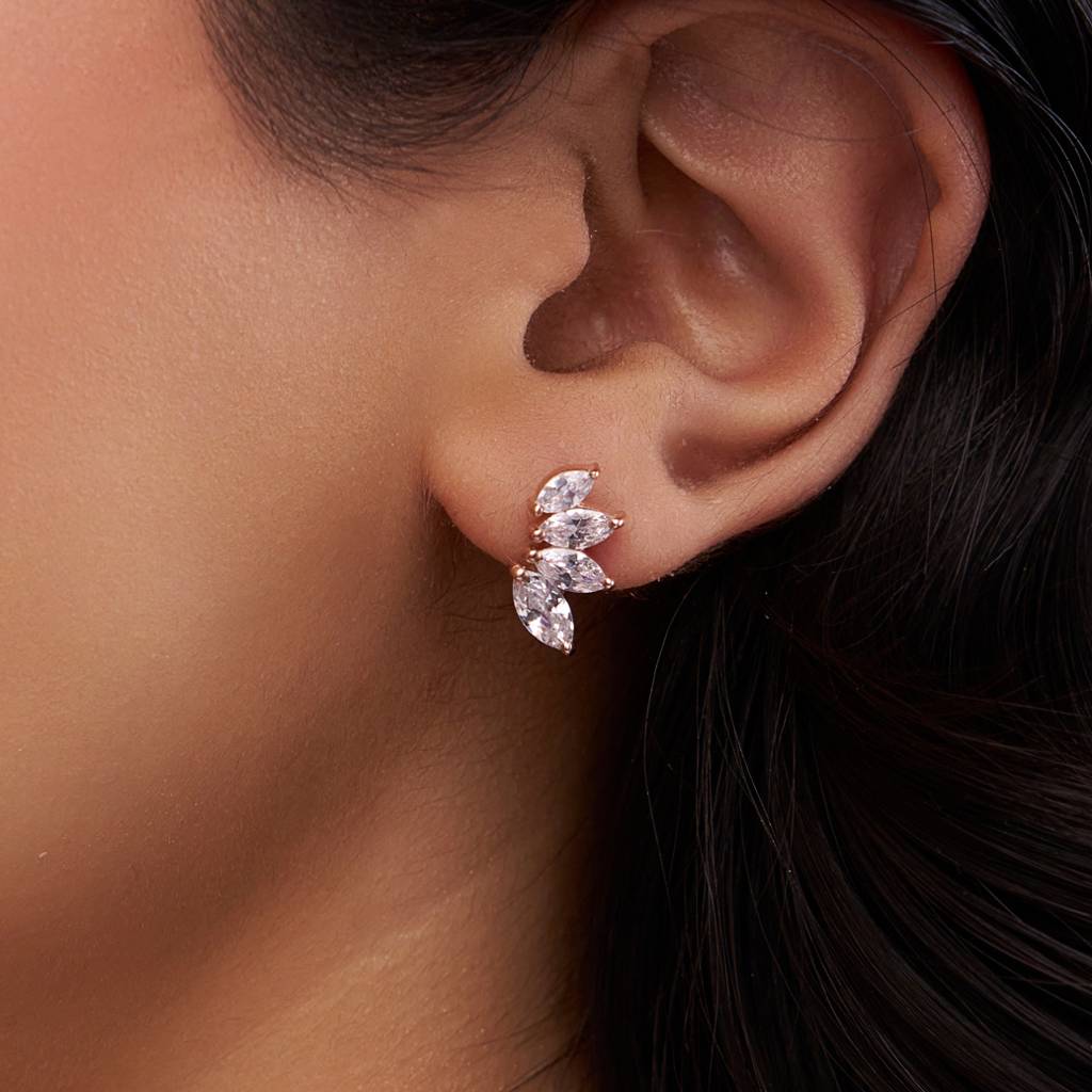 Marquise-Cut Sophisticated Earring : KES0008-RoseGold