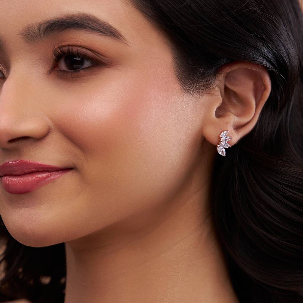 Marquise-Cut Sophisticated Earring : KES0008-Silver