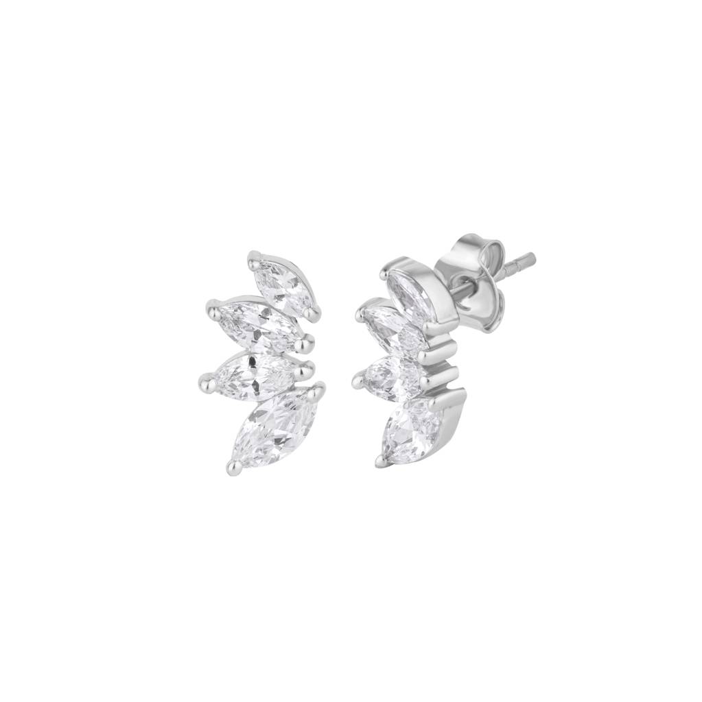 Marquise-Cut Sophisticated Earring : KES0008-Silver