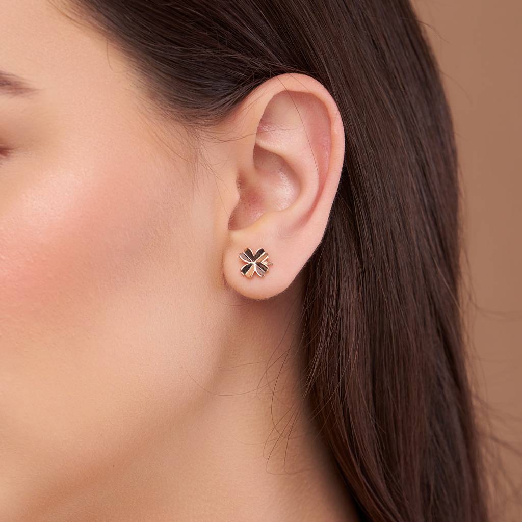 Flower Style Stud Earring : KES0015-RoseGold