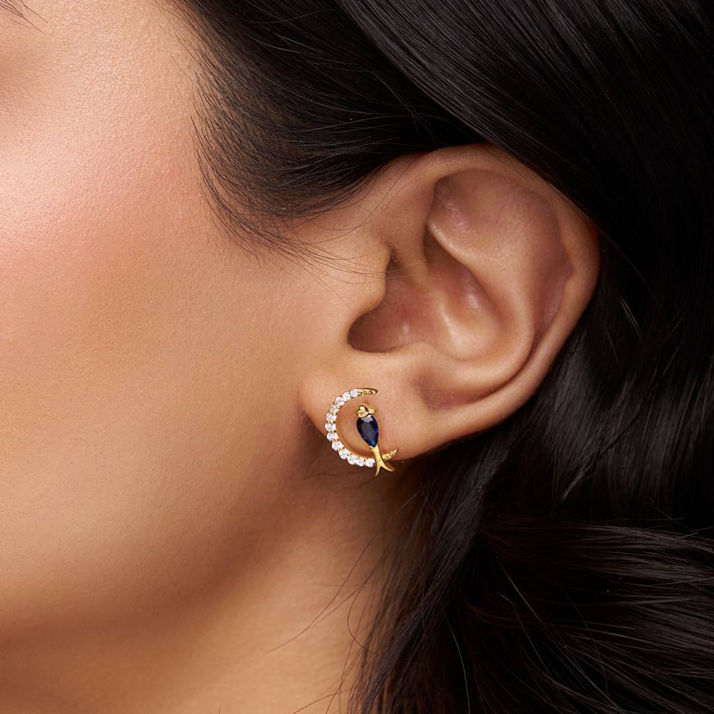Vibrant Parrot Style Fashion Earring : KES0017-Silver