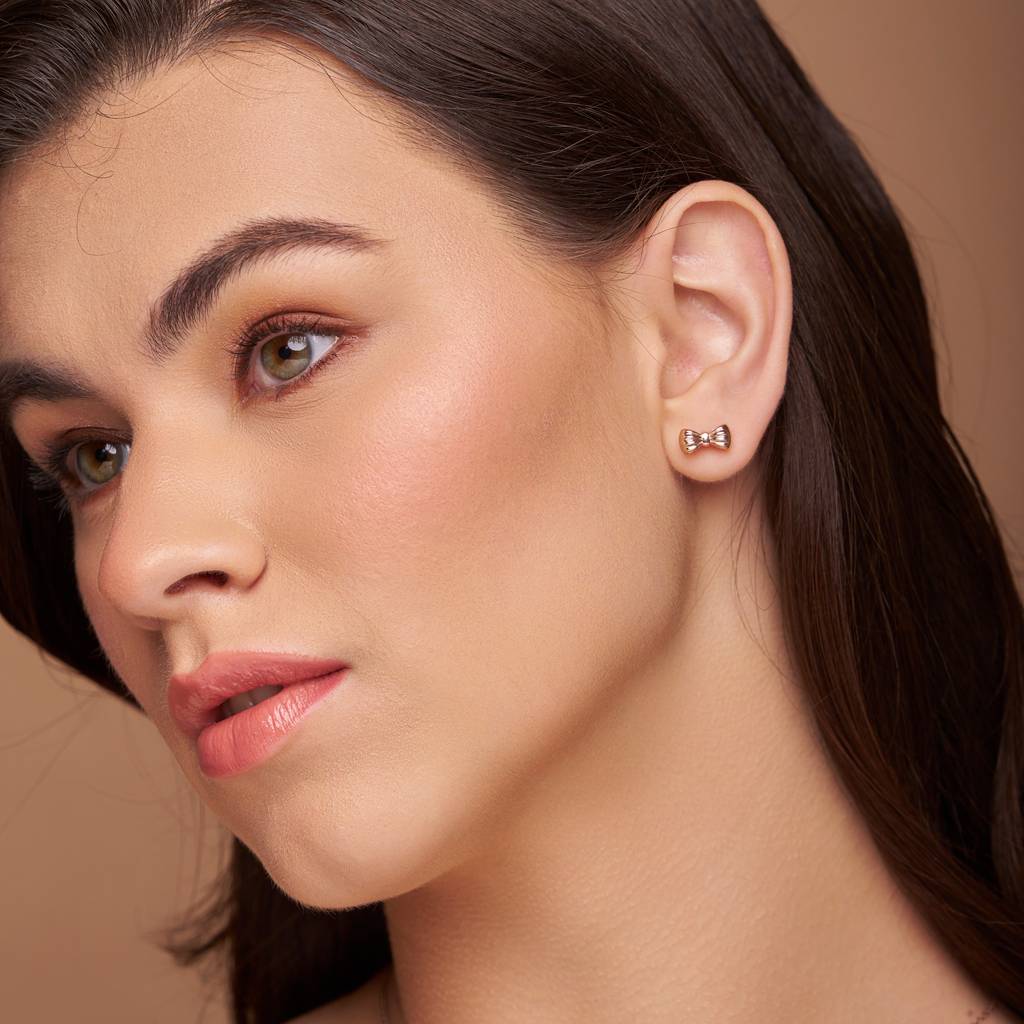 Chic Bow Tie Design Stud : KES0018-RoseGold