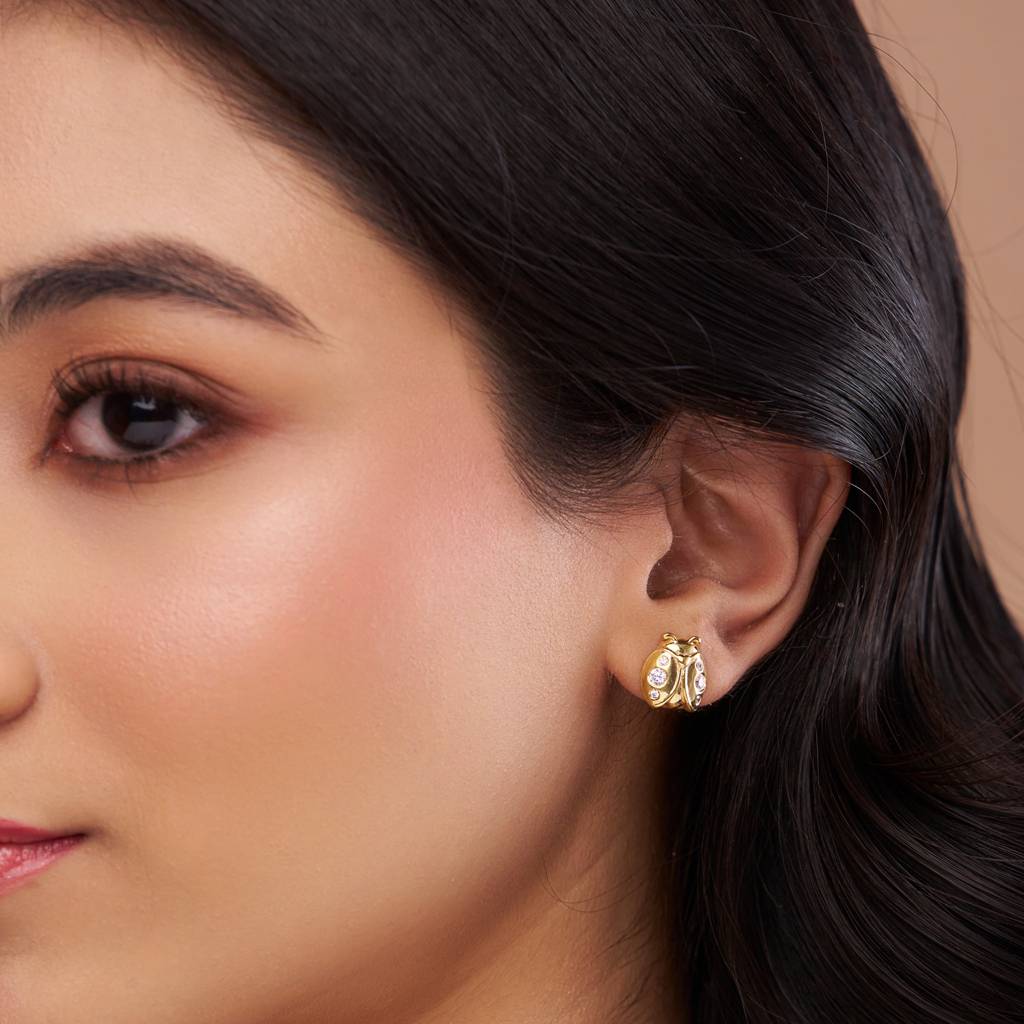 Adorable Ladybug Stud : KES0019-RoseGold