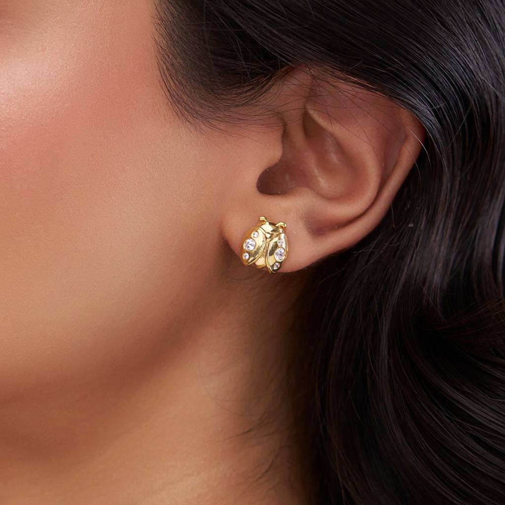 Adorable Ladybug Stud : KES0019-RoseGold