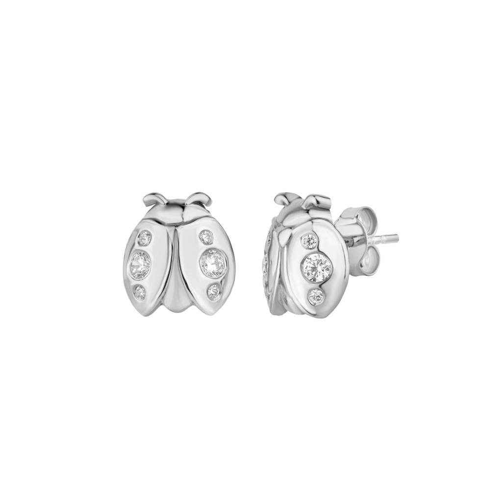 Adorable Ladybug Stud : KES0019-Silver