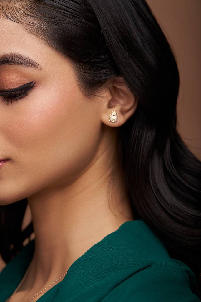 Elegant Ladybug Diamond Stud : KES0020-RoseGold