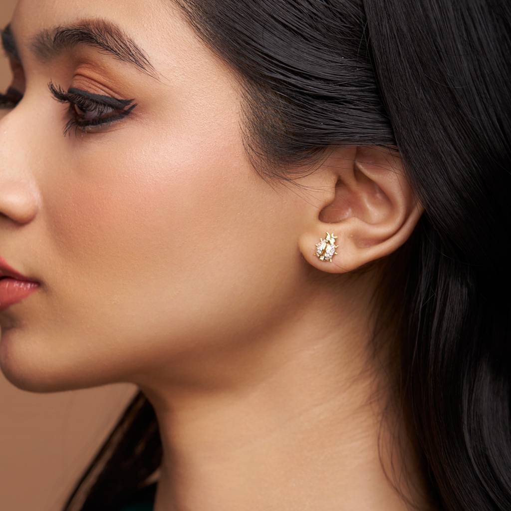 Elegant Ladybug Diamond Stud : KES0020-RoseGold