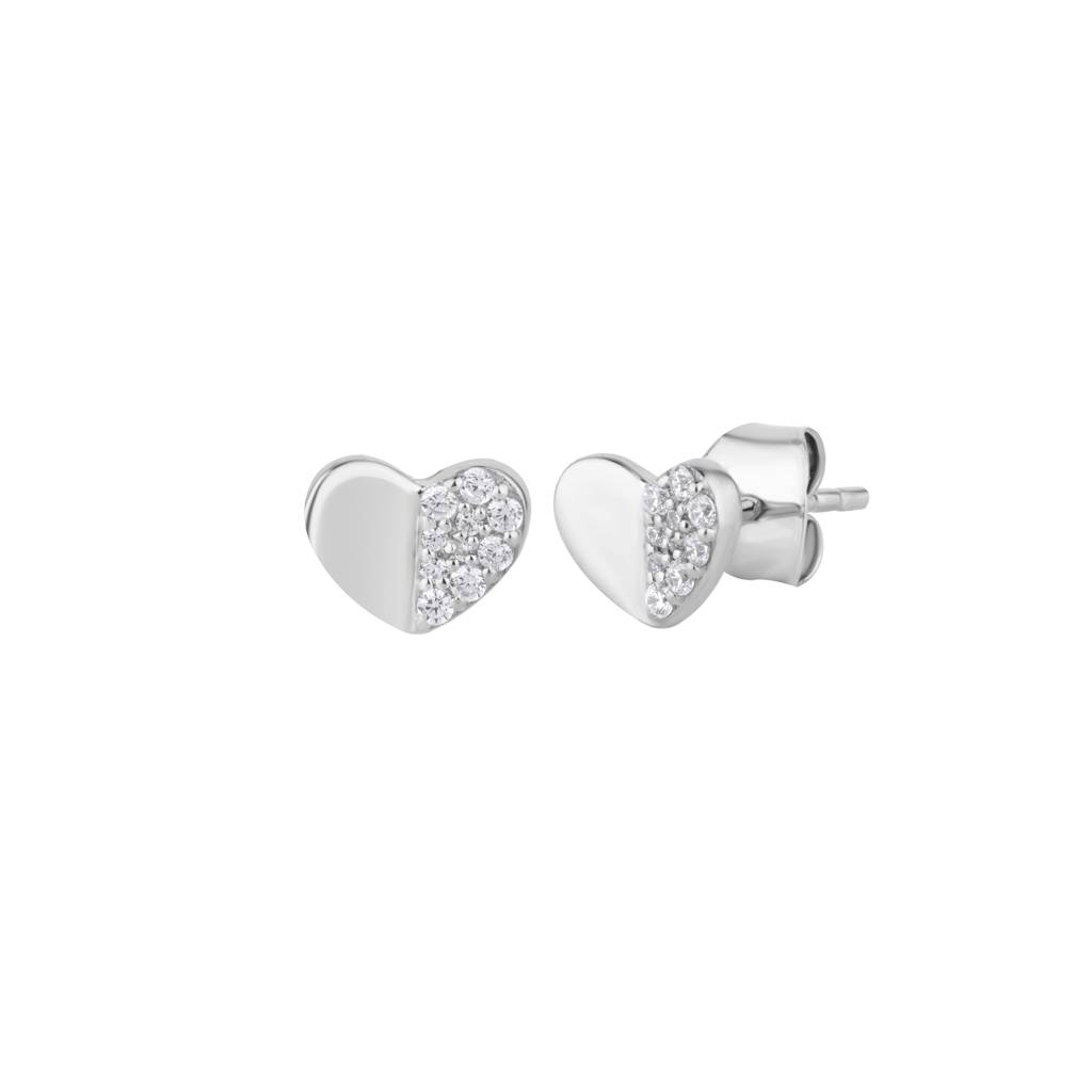 Minimalist Silver Heart Stud : KES0022-Silver