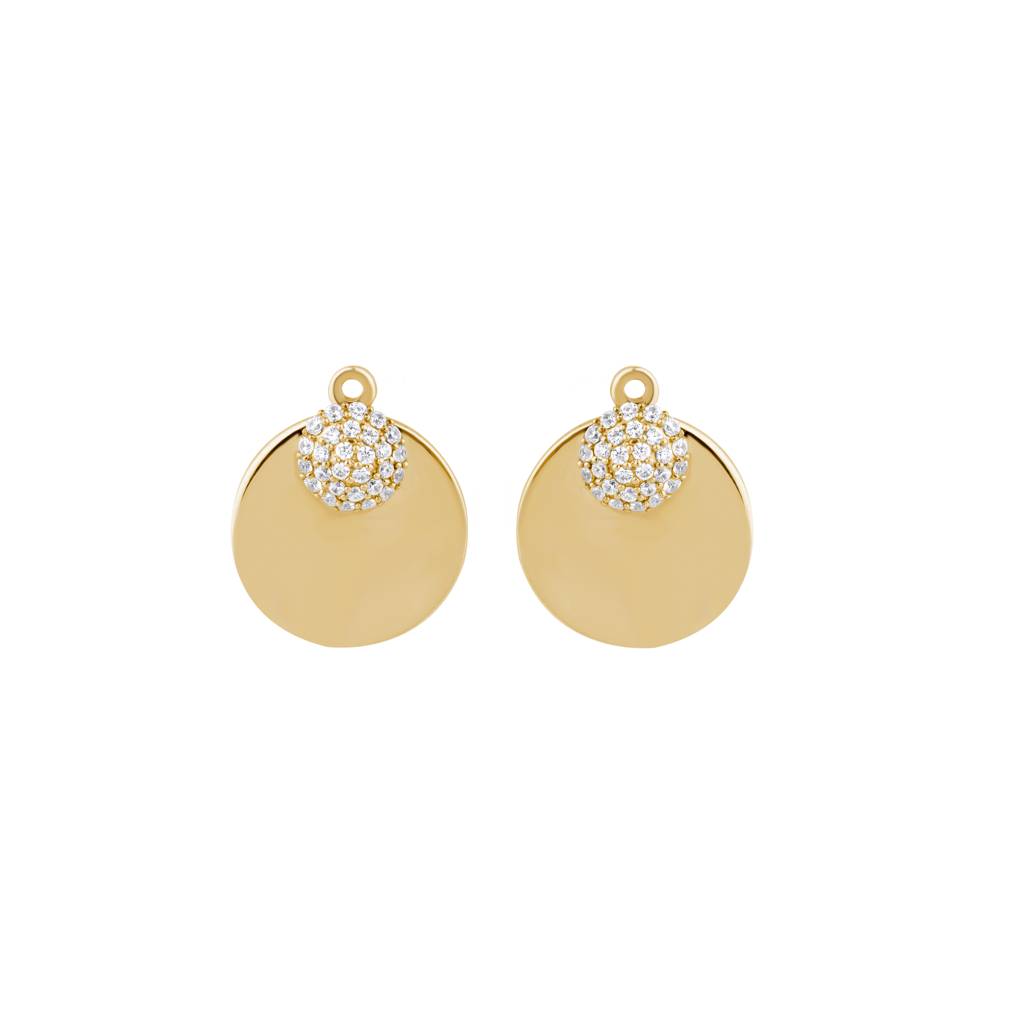Dome And Disc Jacket Earring : KES0023-Yellow