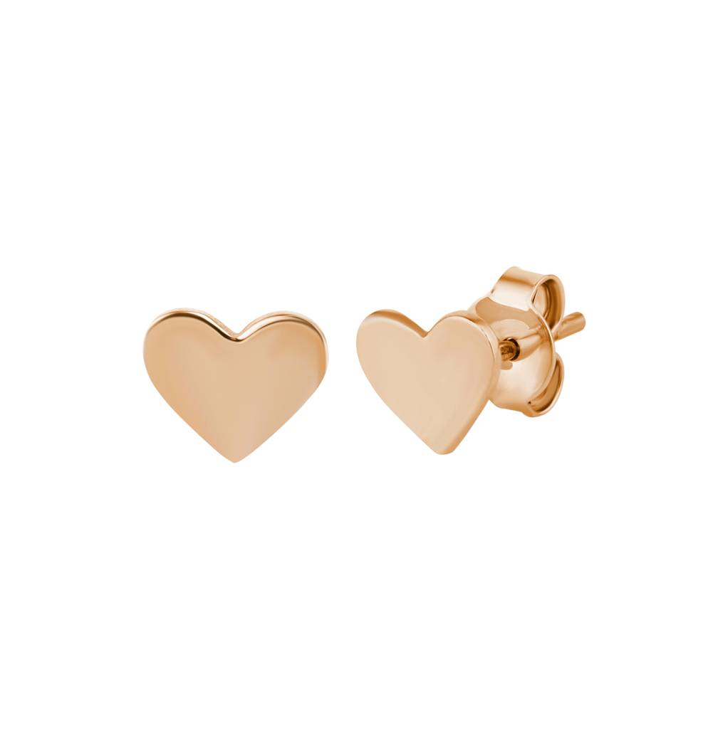 Heart-Shaped Silver Stud Earring : KES0025-RoseGold