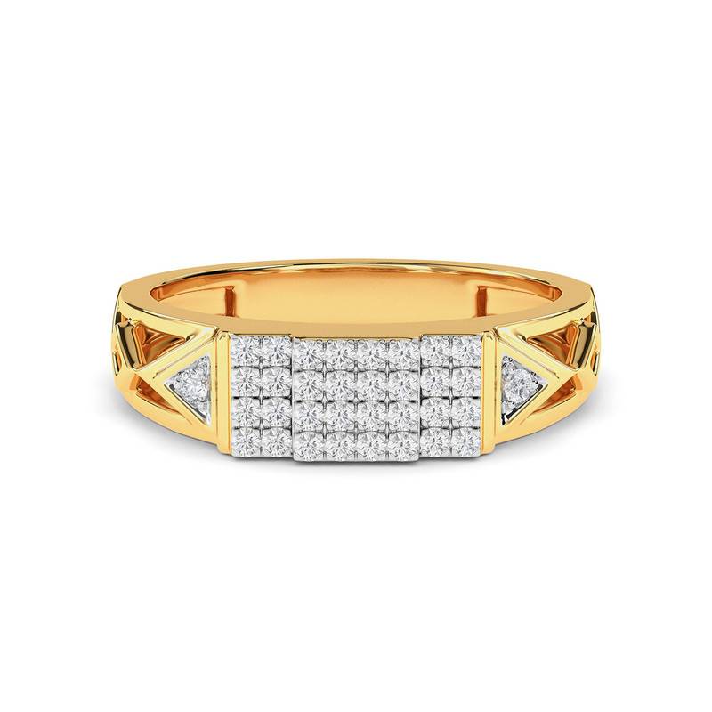 Kisna 14K Yellow Si Diamond Gold Rings For Men | Billy