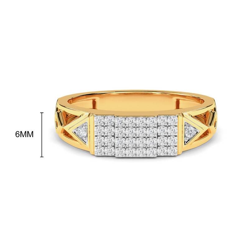 Kisna 14K Yellow Si Diamond Gold Rings For Men | Billy