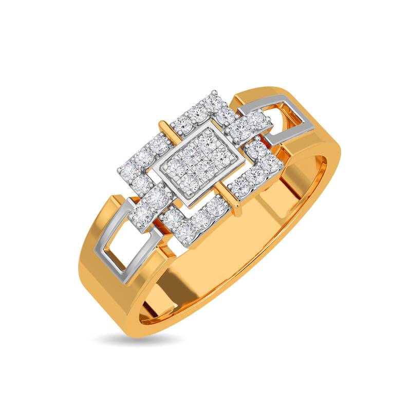 Kisna 14K Yellow Si Diamond Gold Rings For Men | Aiden