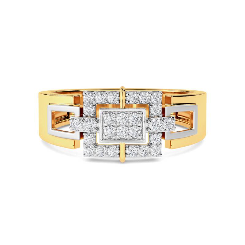 Kisna 14K Yellow Si Diamond Gold Rings For Men | Aiden