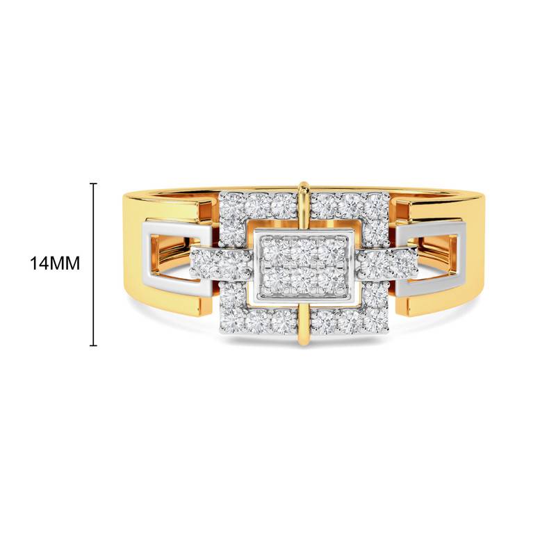 Kisna 14K Yellow Si Diamond Gold Rings For Men | Aiden