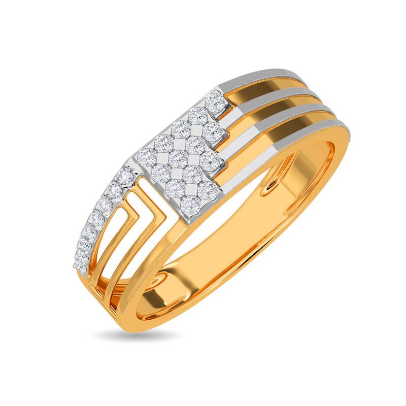 Kisna 14K Yellow Si Diamond Gold Rings For Men | Benjamin