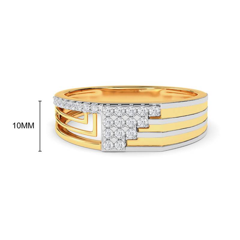 Kisna 14K Yellow Si Diamond Gold Rings For Men | Benjamin