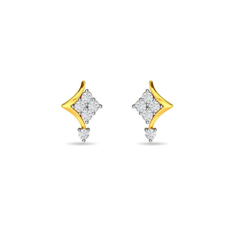 Kisna 14K Yellow Si Diamond Gold Earrings For Women Marvey 14K Gold  Yellow