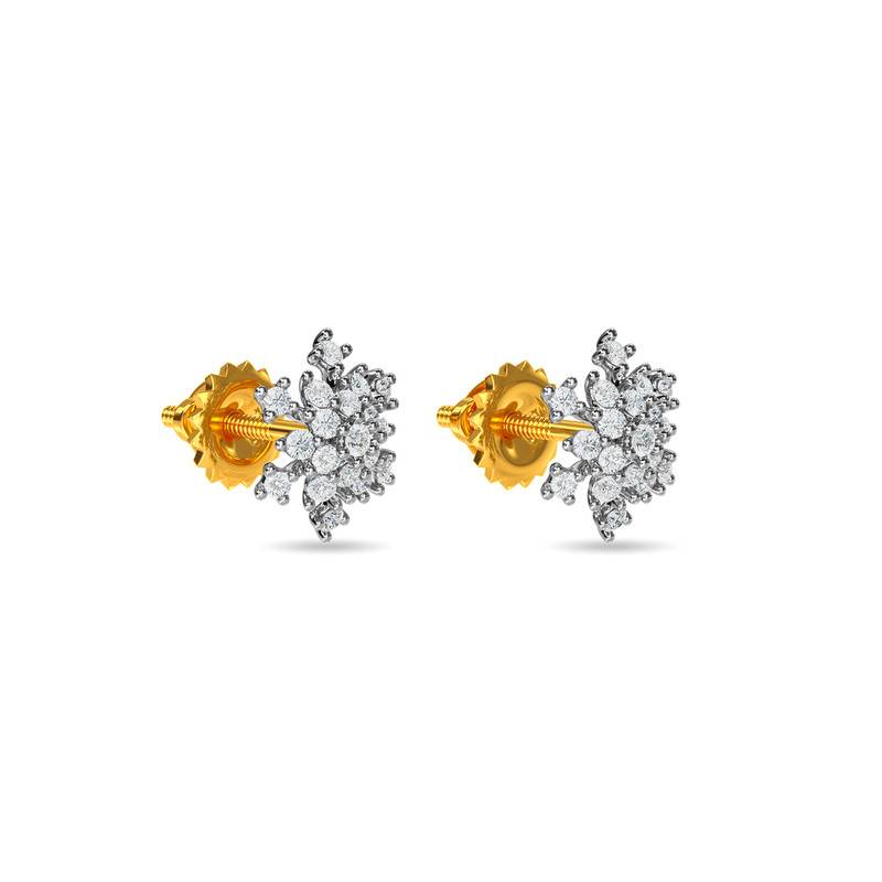 Kisna 14K Yellow Si Diamond Gold Earrings For Women | Winnie