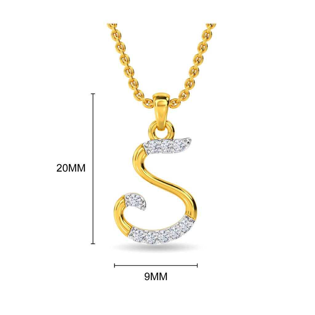 Kisna 14K Yellow Gold Elloise Diamond Pendant : KFLP20016