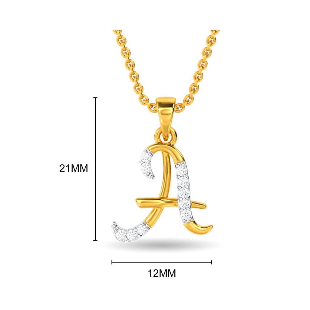 Kisna 14K Yellow Gold Emmmie Diamond Pendant : KFLP20019
