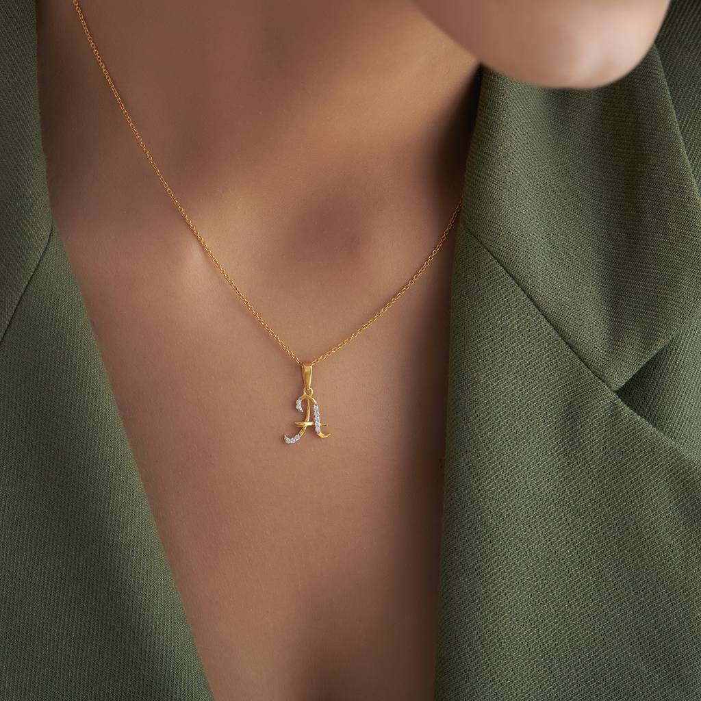 Kisna 14K Yellow Gold Emmmie Diamond Pendant : KFLP20019