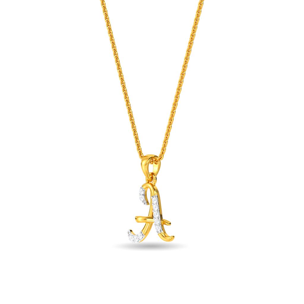 Kisna 14K Yellow Gold Emmmie Diamond Pendant : KFLP20019